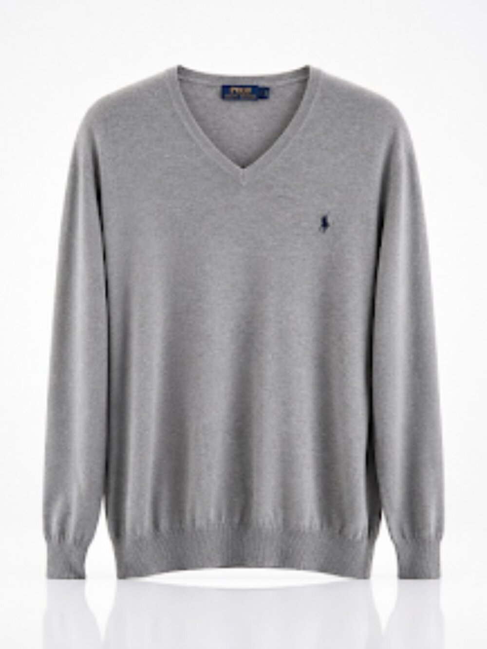 Polo Ralph Lauren Grey 100% Cotton Long-Sleeve Pullover Shirt – Size Large